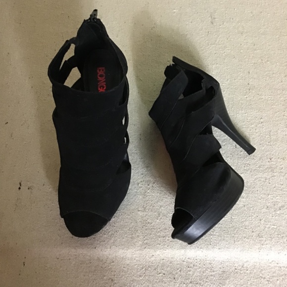 Bongo Women's Black Gladiator 4 in heels Sz. 9 GUC (flaws) - Picture 4 of 8